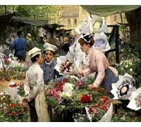 HRJUBWREE Posters Impressions Toile Moderne D'Images Art Imprimé Image Le Mercato Dei Fiori Gabriel Gilbert Toile Paysage Peinture Pour la Décoration du Salon 60x90cm