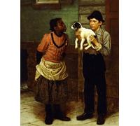 HRJUBWREE Posters Impressions Toile Moderne D'Images Art Imprimé Image le nouveau chiot de George Brown Toile Paysage Peinture Pour la Décoration du Salon 60x90cm