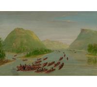 HRJUBWREE Posters Impressions Toile Moderne D'Images Art Imprimé Image Le père Hennepin et deux compagnons faits prisonniers par George Catlin Pour la Décoration du Salon 60x90cm