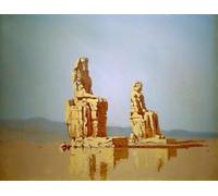HRJUBWREE Posters Impressions Toile Moderne D'Images Art Imprimé Image les soi-disant colosses de Memnon en Égypte par Carl Spitzweg Toile Paysage Peinture Pour la Décoration du Salon 60x90cm