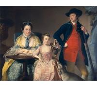 HRJUBWREE Posters Impressions Toile Moderne D'Images Art Imprimé Image Mary Shuttleworth avec une de leurs filles par Wright of Derby Toile Paysage Peinture Pour la Décoration du Salon 60x90cm