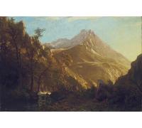 HRJUBWREE Posters Impressions Toile Moderne D'Images Art Imprimé Image Montagnes Wasatch par Albert Bierstadt Toile Paysage Peinture Pour la Décoration du Salon 60x90cm