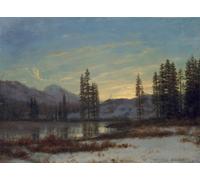 HRJUBWREE Posters Impressions Toile Moderne D'Images Art Imprimé Image Neige dans les Rocheuses par Albert Bierstadt Toile Paysage Peinture Pour la Décoration du Salon 60x90cm