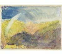 HRJUBWREE Posters Impressions Toile Moderne D'Images Art Imprimé Image Paysage montagneux du château de Crichton avec un arc-en-ciel par Mallord William Turner Pour la Décoration du Salon 60x90cm