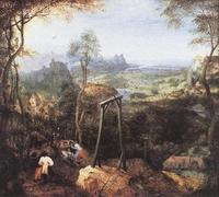 HRJUBWREE Posters Impressions Toile Moderne D'Images Art Imprimé Image Pie sur la potence de Pieter l'Ancien Bruegel Toile Paysage Peinture Pour la Décoration du Salon 60x90cm