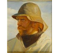 HRJUBWREE Posters Impressions Toile Moderne D'Images Art Imprimé Image Portrait d'un pêcheur par Michael Peter Ancher Toile Paysage Peinture Pour la Décoration du Salon 60x90cm