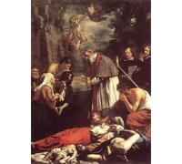 HRJUBWREE Posters Impressions Toile Moderne D'Images Art Imprimé Image Saint Macaire de Gand aidant les pestiférés par Jacob Van Oost le Jeune Pour la Décoration du Salon 60x90cm