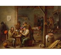 HRJUBWREE Posters Impressions Toile Moderne D'Images Art Imprimé Image Scène de taverne par David Teniers le Jeune Toile Paysage Peinture Pour la Décoration du Salon 60x90cm