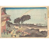 HRJUBWREE Posters Impressions Toile Moderne D'Images Art Imprimé Image Shiba Atago Sanjo No Zu par Ando Hiroshige Toile Paysage Peinture Pour la Décoration du Salon 60x90cm