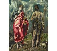 HRJUBWREE Posters Impressions Toile Moderne D'Images Art Imprimé Image St Jean l'Evangéliste et St Jean Baptiste par El Greco Toile Paysage Peinture Pour la Décoration du Salon 60x90cm