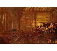 HRJUBWREE Posters Impressions Toile Moderne D'Images Art Imprimé Image Théâtre paysan au Tyrol d'Adolph Von Menzel Toile Paysage Peinture Pour la Décoration du Salon 60x90cm