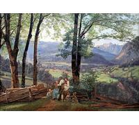 HRJUBWREE Posters Impressions Toile Moderne D'Images Art Imprimé Image Vue d'Ischl par Ferdinand Georg Waldmuller Toile Paysage Peinture Pour la Décoration du Salon 60x90cm