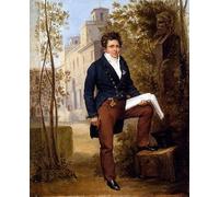 HRJUBWREE Toile Murale Tableaux Portrait de Nicolas-pierre Tiolier debout dans les jardins de la Villa Médicis Louis-vincent-leon Palliere Pour la Décoration de la Chambre 60x90cm