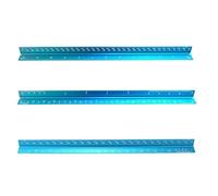 Hrlace 1 Règle triangulaire en métal aluminium 30 cm de longueur Règle triangulaire architecturale métrique Règle d'échelle pour architectes ingénieurs dessinateurs étudiants Bleu #2