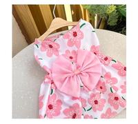 Hrlace 1 robe pour chien - Robe princesse - Motif floral - Tenue d'été pour animaux de compagnie - Tutu - Vêtements pour chats femelles, petits animaux de compagnie - Rose trompette XL