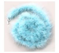 Hrlace 2 mètres de marabu - Boa en plumes naturelles - Guirlande de plumes de dinde - Guirlande de Noël pour bricolage, mariage, Noël, danse, fête - 16 g - Bleu clair