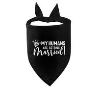 Hrlace Bandana de fiançailles pour chien - Foulard triangulaire pour mariage - Annonce - Accessoires photo pour les animaux de compagnie - Pour les amoureux des chiens de petite, moyenne et grande