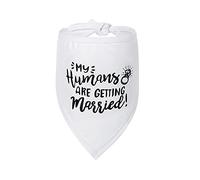 Hrlace Bandana de fiançailles pour chien - Pour mariage, animal de compagnie - Écharpe triangulaire - Annonce de mariage - Accessoires photo pour les amoureux des chiens de petite, moyenne et grande