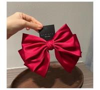 Hrlace Barrettes à cheveux avec nœud pour femme - Grand nœud - Barrette à cheveux française - Satin doux et soyeux - Couleur unie - Élégant - Pour femmes et filles - Bordeaux #1