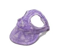 Hrlace Casquette de baseball pour chien avec trous d'oreille - Avec cordon réglable - Protection solaire pour l'été, les voyages, le sport - Pour chiens de petite et moyenne taille - Violet nuageux -