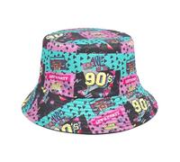 Hrlace Chapeau de pêcheur - Chapeau de soleil tendance - Style rétro des années 80 et 90 - Unisexe - Réversible - Chapeau d'été double face - Pliable - Pour homme et femme, 11 #, taille unique