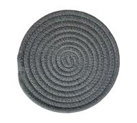Hrlace Dessous de plat en fil de coton antidérapant élégant Dessous de plat en tissu résistant à la chaleur Sets de table ronds tressés pour la cuisine et la pâtisserie, 1 pièce gris foncé 18 cm