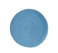 Hrlace Dessous de plat en fil de coton antidérapant élégant Dessous de plat en tissu résistant à la chaleur Sets de table ronds tressés pour la cuisine et la pâtisserie, 1 pièce bleu clair 18 cm