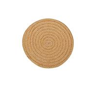 Hrlace Dessous de plat en fil de coton antidérapant élégant Dessous de plat en tissu résistant à la chaleur Sets de table ronds tressés pour la cuisine et la pâtisserie, 1 pièce de jute 24 cm