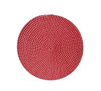 Hrlace Dessous de plat en fil de coton antidérapant élégant Dessous de plat en tissu résistant à la chaleur Sets de table ronds tressés pour la cuisine et la pâtisserie, 1 pièce Rouge clair 24 cm