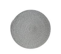 Hrlace Dessous de plat en fil de coton antidérapant élégant - Résistant à la chaleur - Sets de table ronds tressés pour la cuisine et la pâtisserie - 1 pièce - Gris et blanc - 18 cm