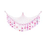 Hrlace Hamac de rangement pour jouets, doudous, filet de rangement avec paillettes, jouet en peluche, organisateur de jouets, décoration murale, pour chambre d'enfant, chambre à coucher, rose clair