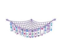 Hrlace Hamac de rangement pour jouets, doudous, filet de rangement avec paillettes, jouet suspendu, organisateur de jouets, décoration murale, pour chambre d'enfant, chambre à coucher, violet