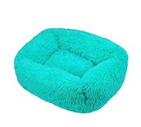 Hrlace Lit pour chat - Carré et moelleux - Lit apaisant pour animal de compagnie - Lavable - Auto-chauffant - Avec coussin antidérapant - Pour chiens et chats de taille moyenne - Vert émeraude -