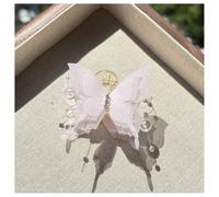 Hrlace Lot de 2 barrettes à cheveux papillon - Petites barrettes élégantes avec perles et strass - Jolies pinces à cheveux en cristal - Pour cheveux épais et fins - Pour femmes et filles - Rose clair