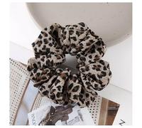 Hrlace Lot de 2 chouchous pour femme - Léopard - Élastiques - Rétro - Avec motif léopard - Queue de cheval - Pour cheveux longs et fins - Pour filles et femmes - 4# 14 x 6 cm