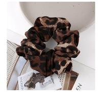 Hrlace Lot de 2 chouchous pour femme - Motif léopard - Style rétro - Avec motif léopard - Queue de cheval - Pour cheveux longs et fins et épais - 6# - 14 x 6 cm