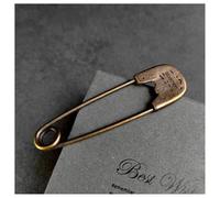 Hrlace Lot de 2 grandes épingles à nourrice vintage - Broche de sécurité extra large avec lettre - Pour vêtements, écharpe, toile, couvertures, chapeaux - 76 x 22 mm - LIWAI