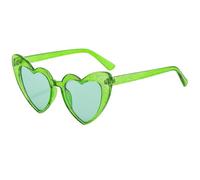 Hrlace Lot de 2 lunettes de soleil en forme de cœur rétro hippie en forme de cœur Lunettes de soleil vintage pour femme Lunettes de soleil colorées en forme de cœur esthétiques pour homme et femme