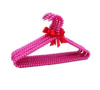 Hrlace Lot de 2 pendentifs de perles avec nœud - 40 cm - En plastique - Pour charges lourdes - Pour vêtements - Accessoires de rangement - Rouge rose