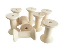 Hrlace Lot de 200 bobines de fil en bois naturel - Vides - Décoratives - Pour travaux manuels, bricolage, chaîne (couleur d'origine) - 47 x 31 mm