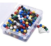 Hrlace Lot de 300 épingles à tête ronde 5 mm - Tête colorée - Tête en plastique - Aiguilles pour tableau d'affichage - Pour carte du monde, tableau de liège, marquage de tissu multicolore