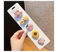 Hrlace Lot de 5 barrettes à cheveux mignonnes pour filles, petites fleurs colorées, nœuds, accessoires pour cheveux, en tissu fait à la main, pour bébés, tout-petits, enfants, adolescents, 1#