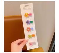 Hrlace Lot de 5 barrettes à cheveux mignonnes pour filles, petites fleurs colorées, nœuds, accessoires pour cheveux, en tissu fait à la main, pour bébés, tout-petits, enfants, adolescents 4#
