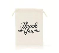 Hrlace Lot de 50 sacs cadeaux en tissu avec cordon de serrage Thank You pour anniversaire, baptême, mariage, Noël, fête, remise de diplôme, 15 x 20 cm