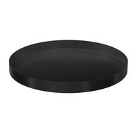 Hrlace Plateau décoratif rond noir - Plateau de service - Plateau décoratif en métal - Décoration de table - Bijoux cosmétiques - Organisateur - Assiette à bougie - Plateau à café pour salon, salle de