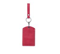 Hrlace Porte-cartes d'accès en cuir - Porte-clés RFID NFC Smart Key Tag - Étui de protection pour carte d'identité - Étui de protection pour carte d'accès général - Porte-clés en cuir - Grand rouge