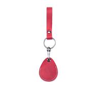 Hrlace Porte-cartes d'accès en cuir RFID Porte-clés NFC Smart Key Tag Étui de protection pour carte RFID Pod ID Étui de protection général pour cartes d'accès Porte-clés en cuir Rouge grenade