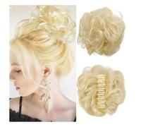 Hrlace Postiche avec pince Messy Bun Chignon Postiches avec élastique Cheveux Bouclés Chignon Haut Extensions de cheveux Queue de cheval Extensions de chignon désordonnée pour femme Barrettes à