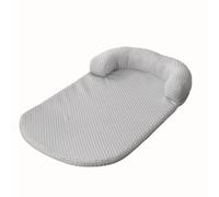 Hrlace Tapis rafraîchissant pour chien Summer Sleeping Cool Ice Silk Bed - Respirant - Avec coussin et dessous antidérapant - Amovible et lavable - Pour caisse, chenil, lit - Gris XXL