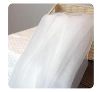 Hrlace Tissu en tulle d'organza - Vendu au mètre - Brillant - Rideau de mariage - Nappes décoratives pour mariage, fête, cadeau, décoration, loisirs créatifs - Blanc - 5 m